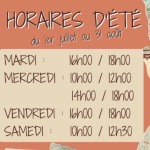 HORAIRES D’ETE