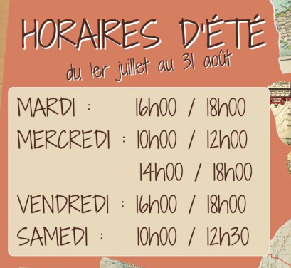 HORAIRES D’ETE