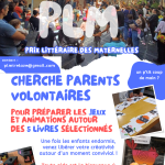 LE PRIX LITTERAIRE MATERNELLES RECHERCHE DES PARENTS VOLONTAIRES !